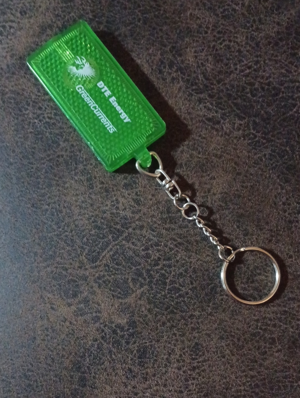 4/$30 Green Rectangular LED Keychain - 'BTE Energy' Branding